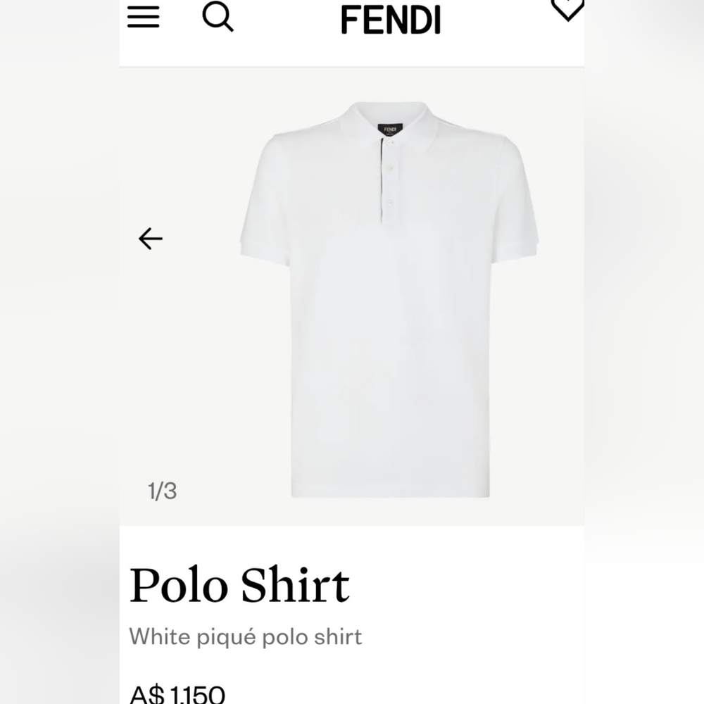 Fendi White Polo Shirt for Men